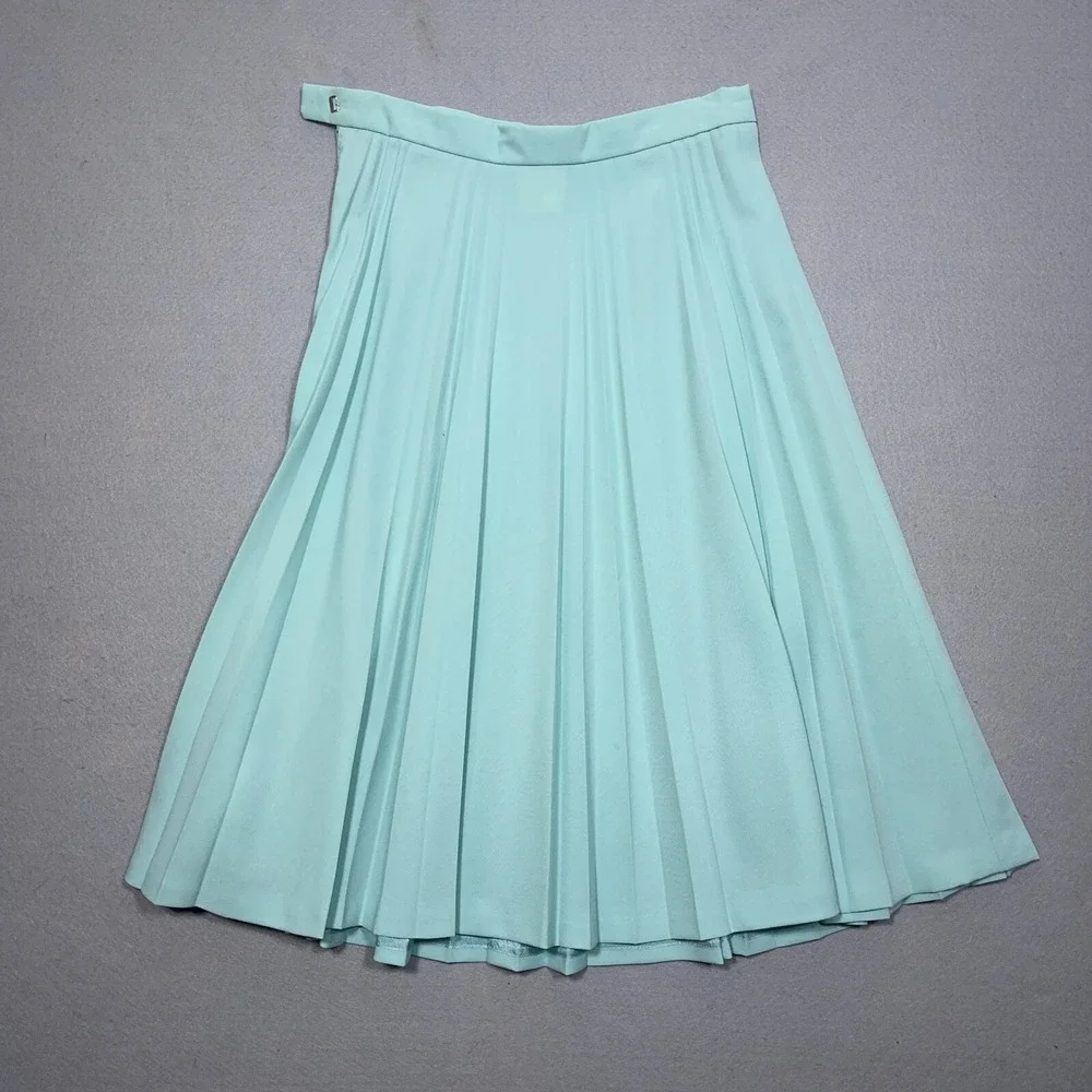 Vintage Pleated Skirt Women 5/6 Small A Line Mint Green 1960s Union Made - Picture 9 of 10